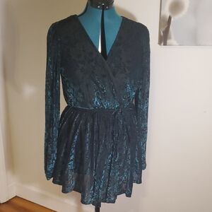 Elegant Black and Teal Jumpsuit